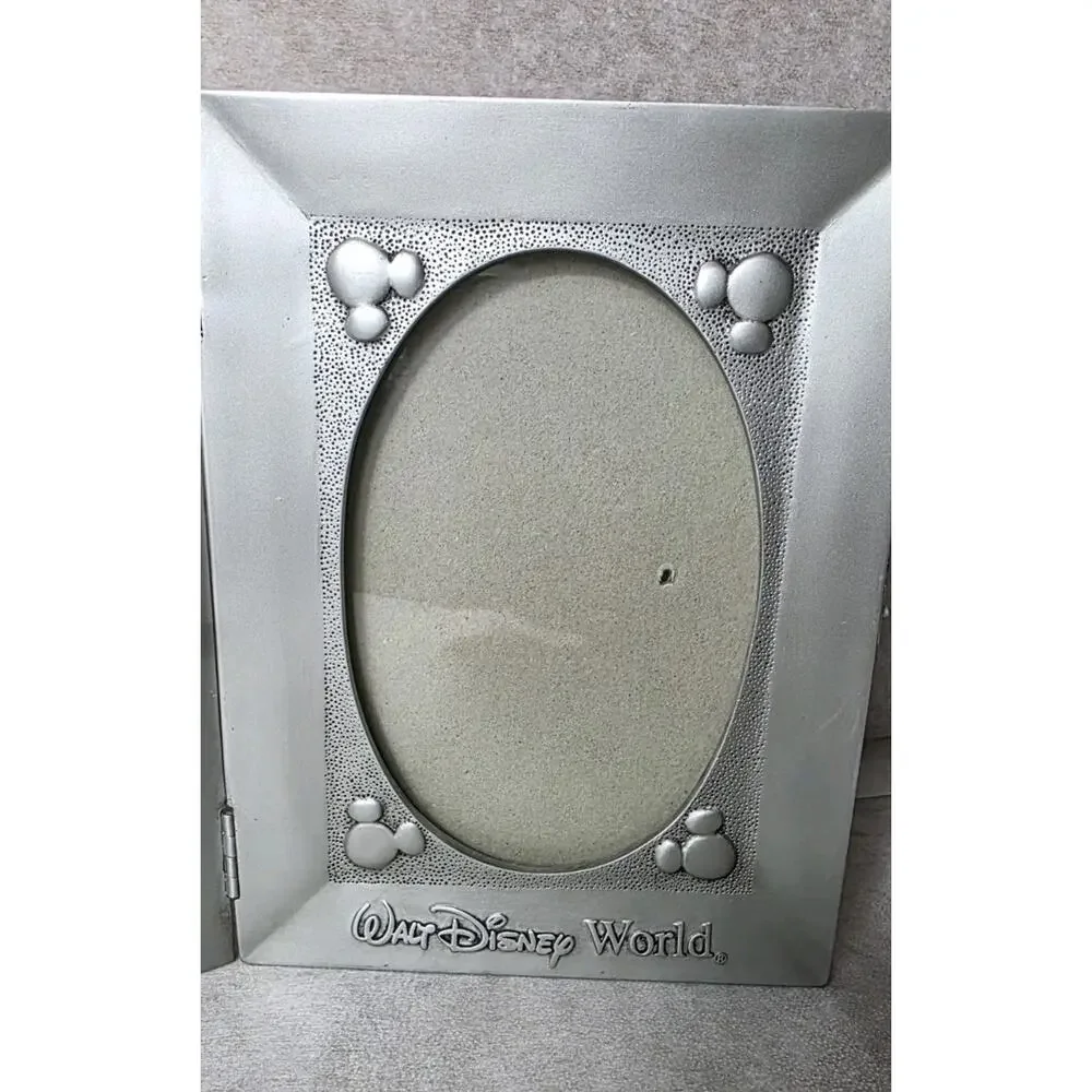 Walt Disney World Pewter Picture Frame And Mickey Mouse Pin 